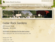 Tablet Screenshot of cedarrockgardens.com